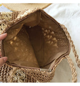 Women’s Patterned Straw Woven Tote Bag for Beach, Vacation & Summer Outfits