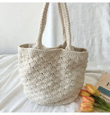 Women’s Patterned Cotton Knitted Shoulder Bag Purse for Boho Everyday Style & Gifts