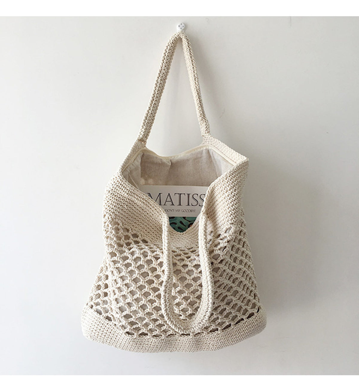 Women’s Retro Fish Net Cotton Knitted Shoulder Bag for Boho Everyday Style & Gifts