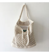 Women’s Retro Fish Net Cotton Knitted Shoulder Bag for Boho Everyday Style & Gifts