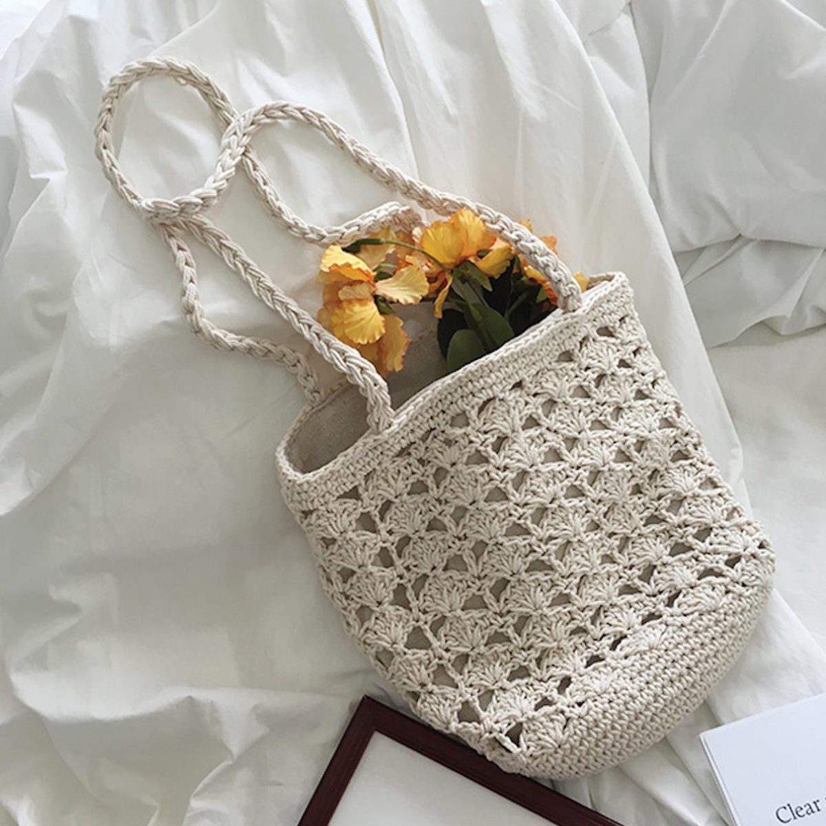 Women’s Handmade Crochet Bucket Shoulder Bag for Boho Everyday Style & Gifts