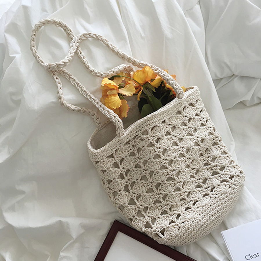 Women’s Handmade Crochet Bucket Shoulder Bag for Boho Everyday Style & Gifts