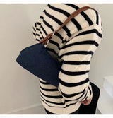 Women’s Classic Everyday Denim Shoulder Bag Purse for Everyday Outfits & Gifts