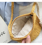Women’s Small Cotton Knitted Shoulder Bag Purse for Boho Everyday Style & Gifts