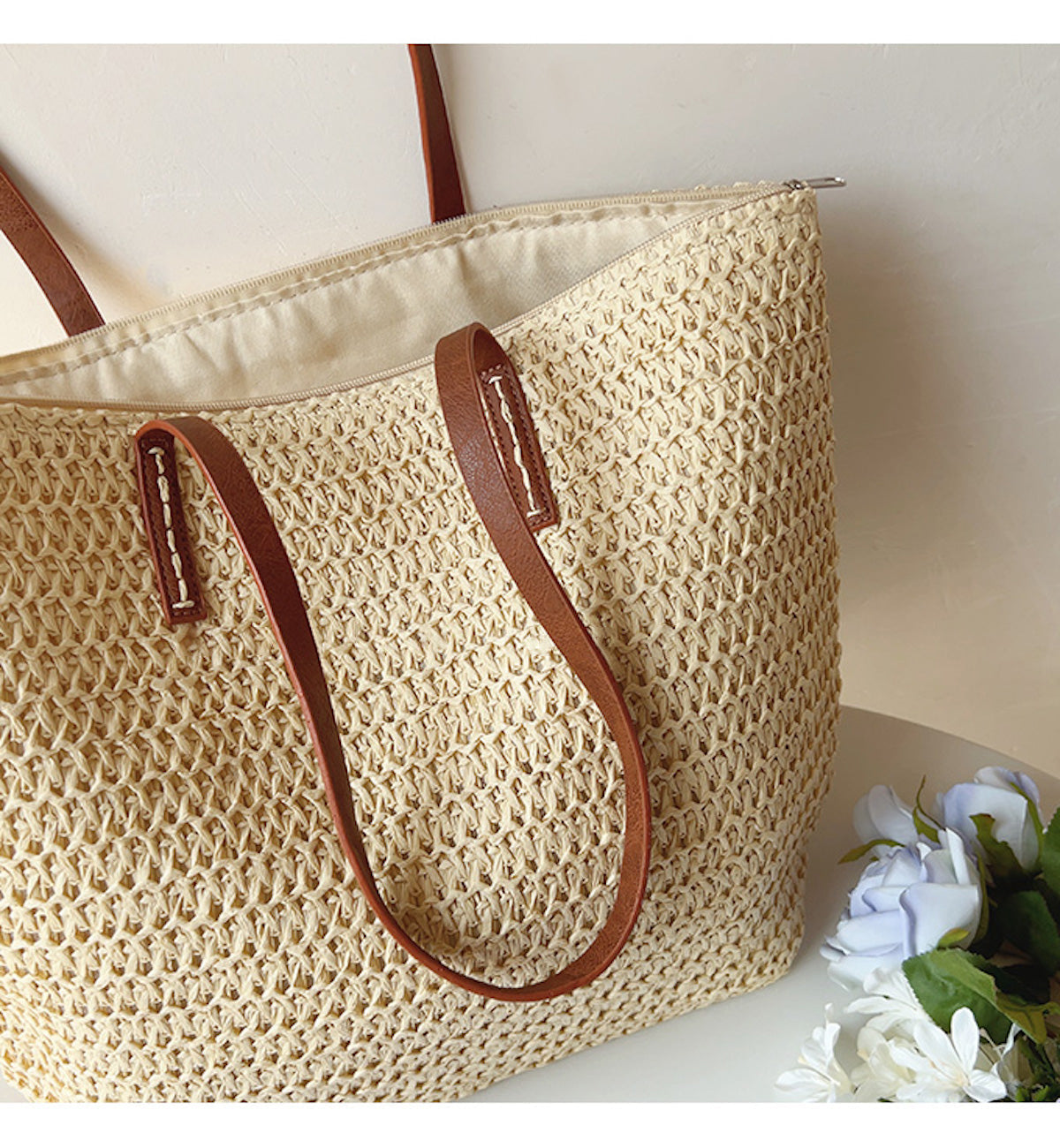 Women’s Straw Woven Tote for Beach, Vacation & Summer Outfits