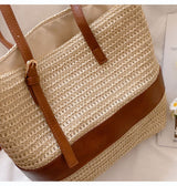 Women’s Straw Woven Tote Shoulder Bag for Beach, Vacation & Summer Outfits