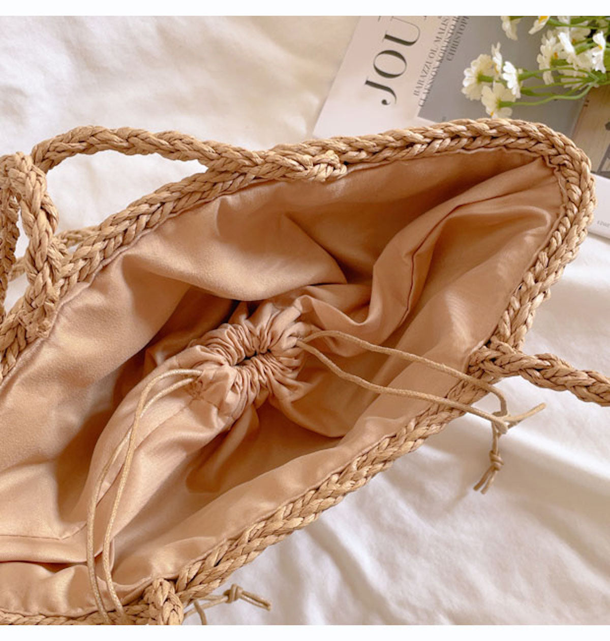 Women’s Simple Woven Straw Tote Bag for Beach, Vacation & Summer Outfits