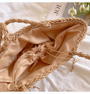Women’s Simple Woven Straw Tote Bag for Beach, Vacation & Summer Outfits