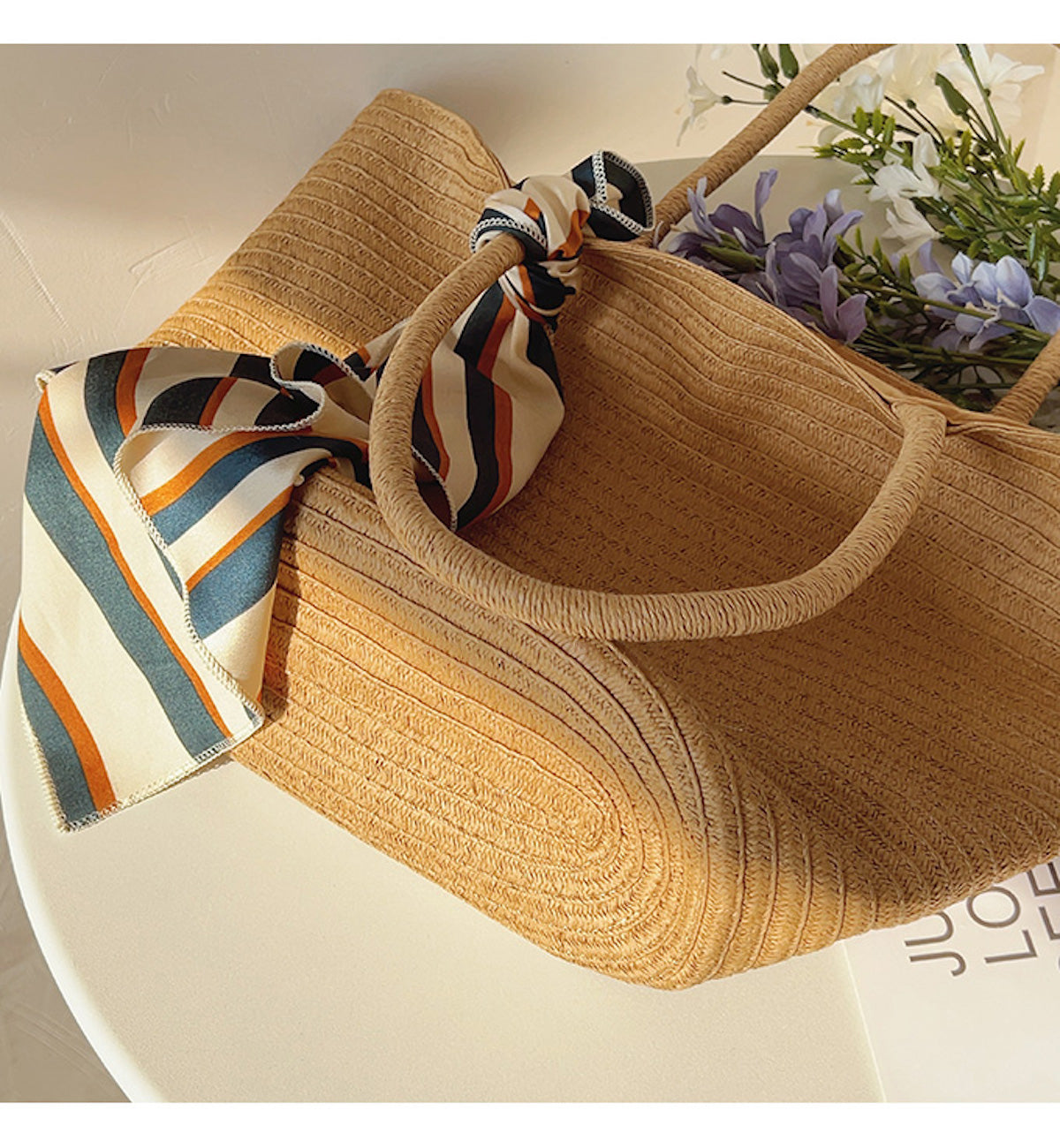 Women’s Modern Style Straw Woven Tote Bag for Beach, Vacation & Summer Outfits