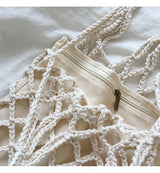 Women’s Crochet Bag with Fishnet Design Top Handle Bag for Boho Everyday Style & Gifts