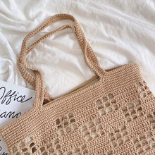 Women’s Crochet Cotton Retro Patterned Tote Bag for Boho Everyday Style & Gifts
