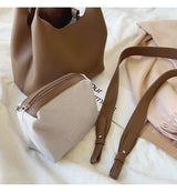 Women’s Soft Leather Bucket Shoulder Bag for Everyday City Outfits