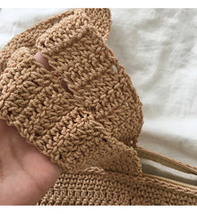 Crochet Cotton Retro Artsy Knitted Shoulder Women's Woven Bag for Boho Everyday Style & Gifts