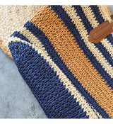 Women’s Large Striped Straw Woven Tote Bag for Beach, Vacation & Summer Outfits