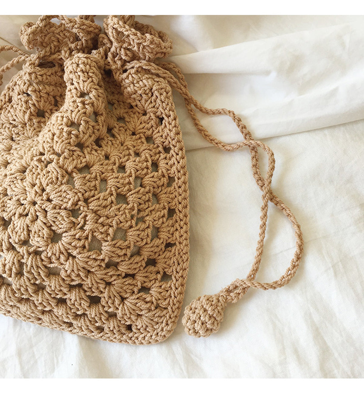 Women’s Retro Cotton Knitted Shoulder Bucket Bag Crossbody Bag for Boho Everyday Style & Gifts