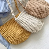 Women’s Small Cotton Knitted Shoulder Bag Purse for Boho Everyday Style & Gifts