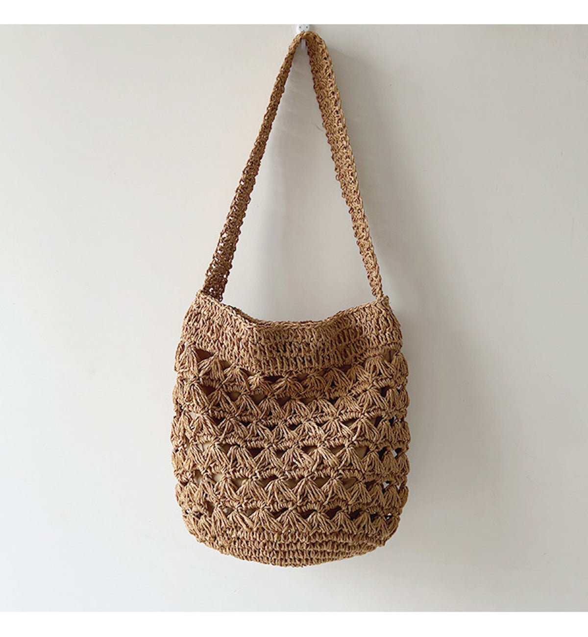Women’s Patterned Straw Shoulder Bucket Bag for Beach, Vacation & Summer Outfits