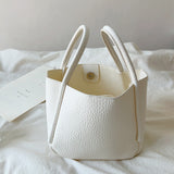 Women’s Soft Leather Bucket Bag for Everyday City Outfits