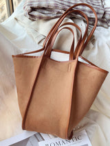 Women’s Soft Leather Large Faux Furry Tote Bag for Everyday City Outfits