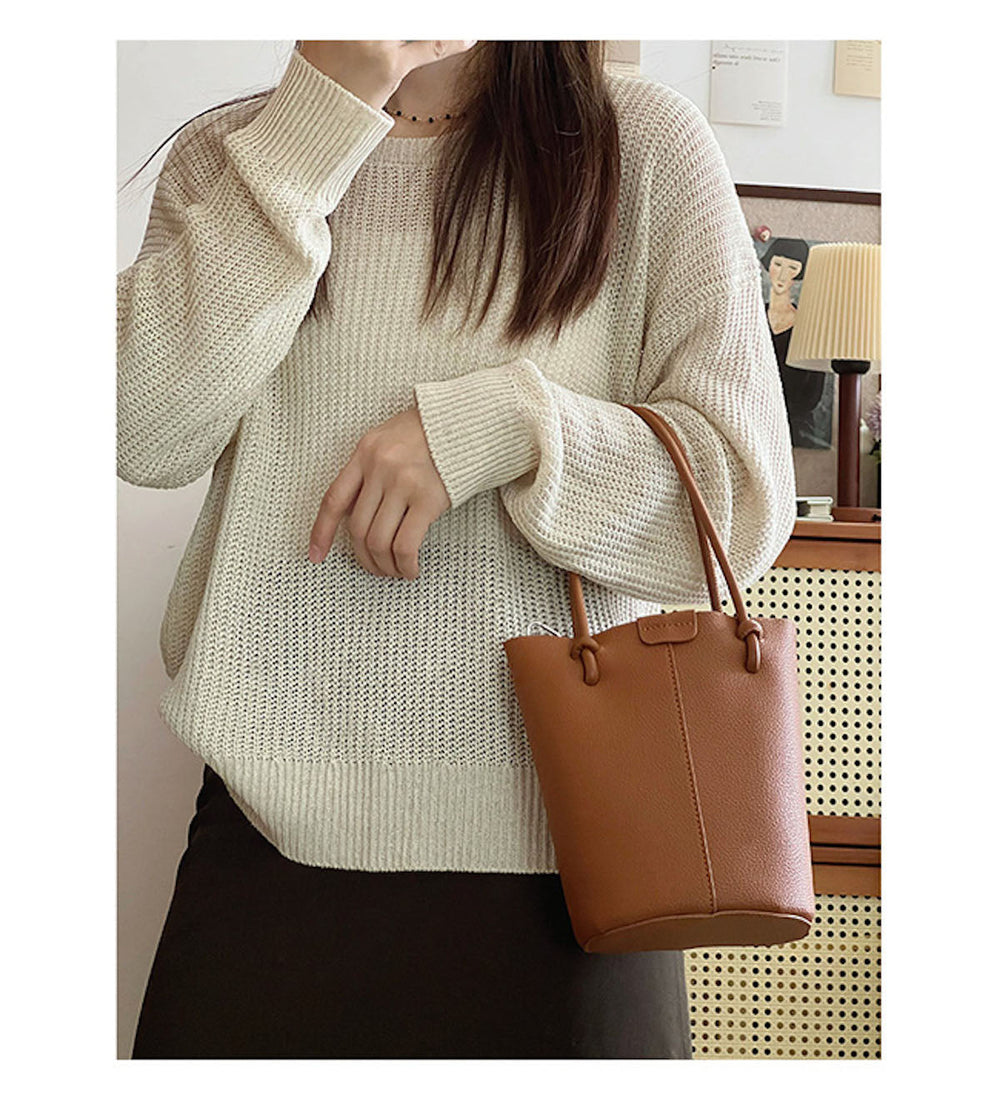 Elegante Damen-Leder-Beuteltasche Umhängetasche für alltägliche Stadt-Outfits