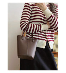 Elegante Damen-Leder-Beuteltasche Umhängetasche für alltägliche Stadt-Outfits