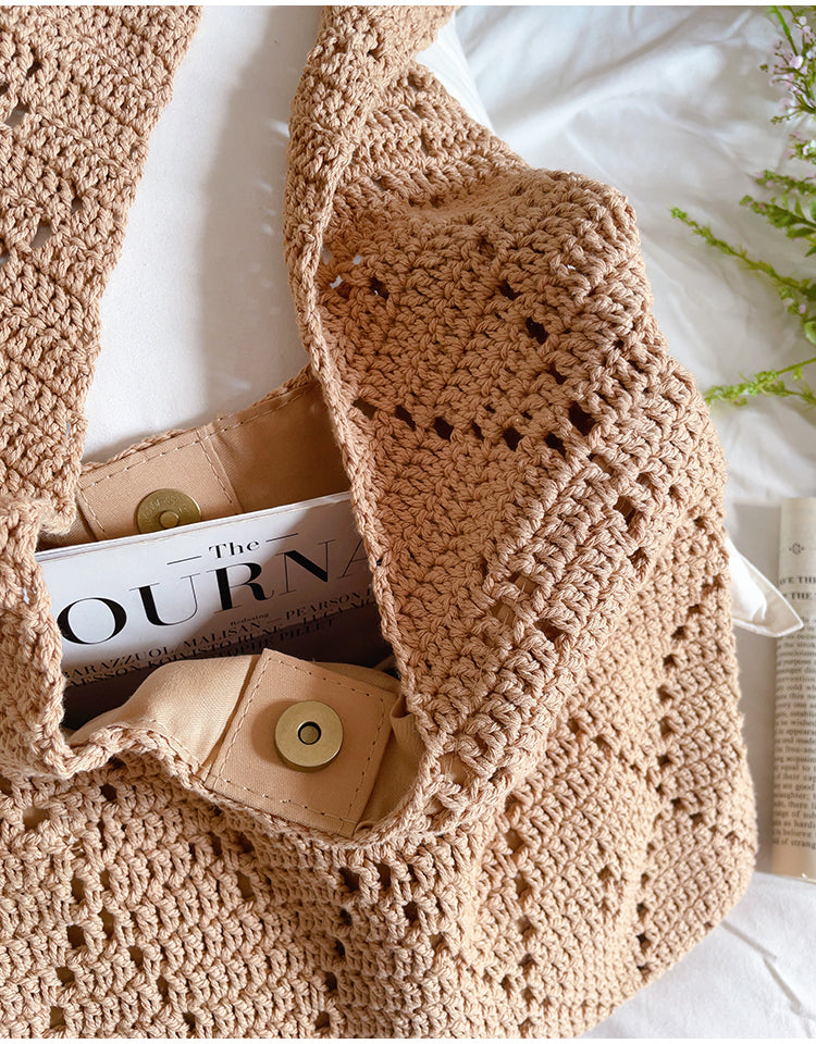 Women’s Handmade Crochet Retro Style Tote Bag for Boho Everyday Style & Gifts