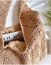 Women’s Handmade Crochet Retro Style Tote Bag for Boho Everyday Style & Gifts