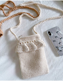Women’s Small Cotton Knitted Crossbody Bag for Boho Everyday Style & Gifts