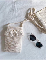 Women’s Small Cotton Knitted Crossbody Bag for Boho Everyday Style & Gifts