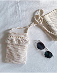 Women’s Small Cotton Knitted Crossbody Bag for Boho Everyday Style & Gifts