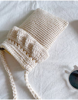 Women’s Small Cotton Knitted Crossbody Bag for Boho Everyday Style & Gifts