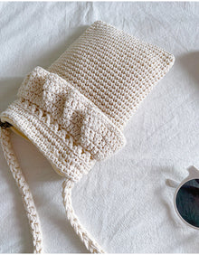 Women’s Small Cotton Knitted Crossbody Bag for Boho Everyday Style & Gifts