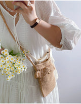 Women’s Small Cotton Knitted Crossbody Bag for Boho Everyday Style & Gifts