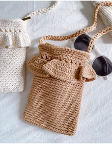 Women’s Small Cotton Knitted Crossbody Bag for Boho Everyday Style & Gifts