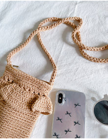 Women’s Small Cotton Knitted Crossbody Bag for Boho Everyday Style & Gifts