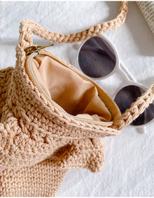 Women’s Small Cotton Knitted Crossbody Bag for Boho Everyday Style & Gifts
