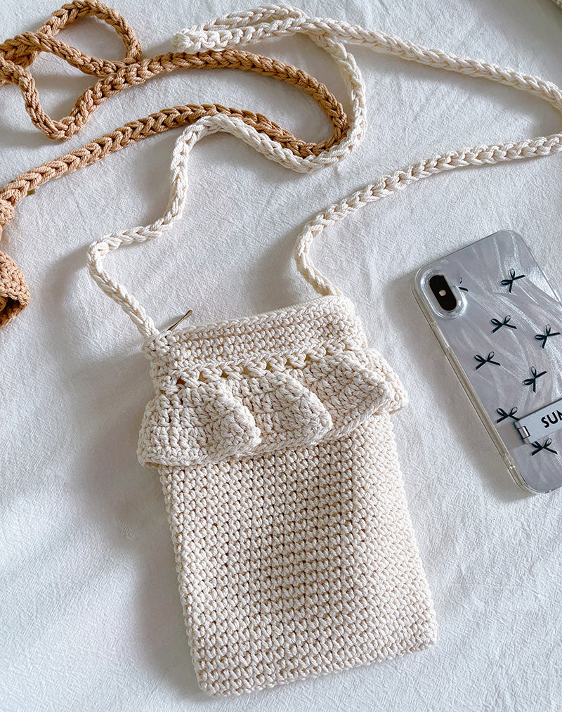 Women’s Small Cotton Knitted Crossbody Bag for Boho Everyday Style & Gifts