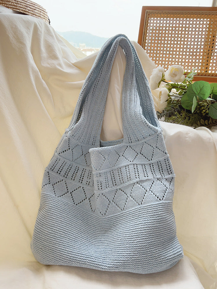 Women’s Retro Cotton Knitted Shoulder Bag for Boho Everyday Style & Gifts