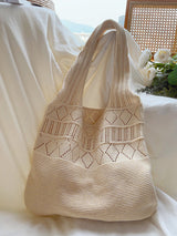 Women’s Retro Cotton Knitted Shoulder Bag for Boho Everyday Style & Gifts
