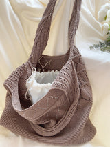 Women’s Retro Cotton Knitted Shoulder Bag for Boho Everyday Style & Gifts