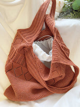 Women’s Retro Cotton Knitted Shoulder Bag for Boho Everyday Style & Gifts