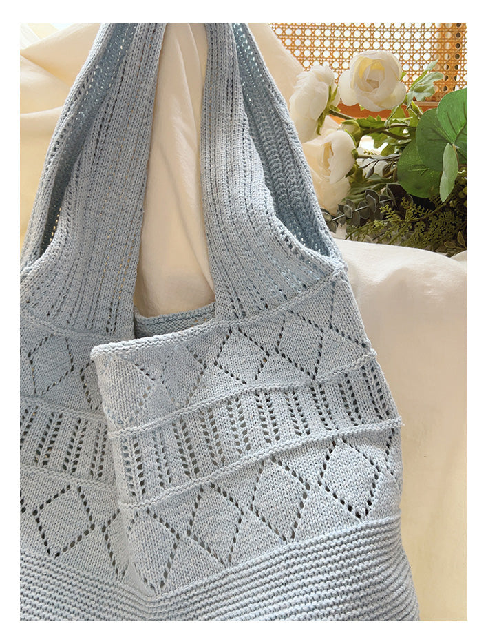 Women’s Retro Cotton Knitted Shoulder Bag for Boho Everyday Style & Gifts
