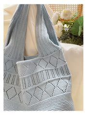 Women’s Retro Cotton Knitted Shoulder Bag for Boho Everyday Style & Gifts