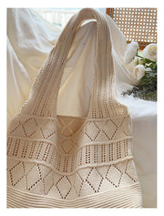 Women’s Retro Cotton Knitted Shoulder Bag for Boho Everyday Style & Gifts