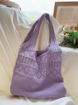 Women’s Retro Cotton Knitted Shoulder Bag for Boho Everyday Style & Gifts