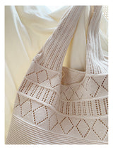 Women’s Retro Cotton Knitted Shoulder Bag for Boho Everyday Style & Gifts