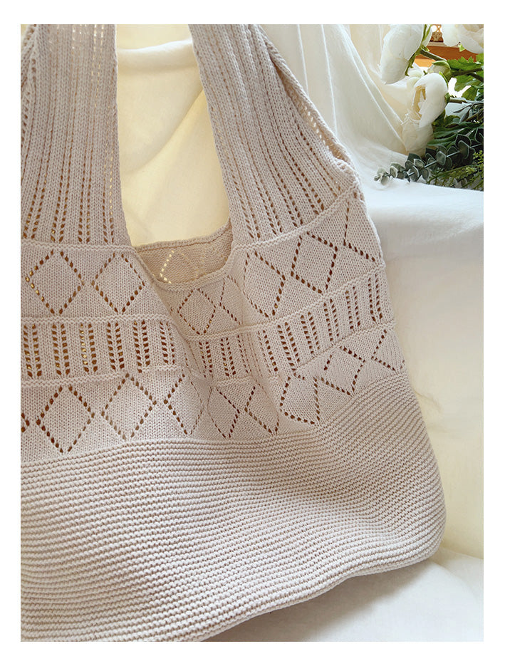 Women’s Retro Cotton Knitted Shoulder Bag for Boho Everyday Style & Gifts