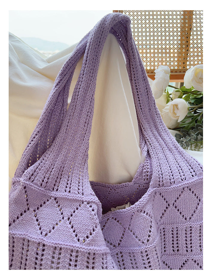Women’s Retro Cotton Knitted Shoulder Bag for Boho Everyday Style & Gifts