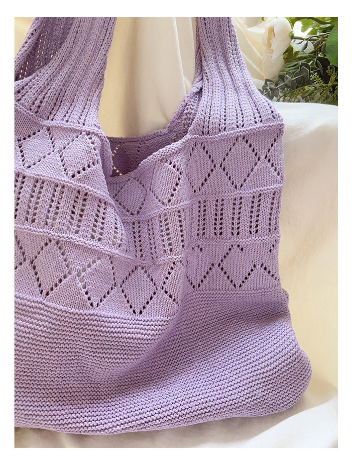 Women’s Retro Cotton Knitted Shoulder Bag for Boho Everyday Style & Gifts