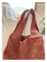 Women’s Retro Cotton Knitted Shoulder Bag for Boho Everyday Style & Gifts